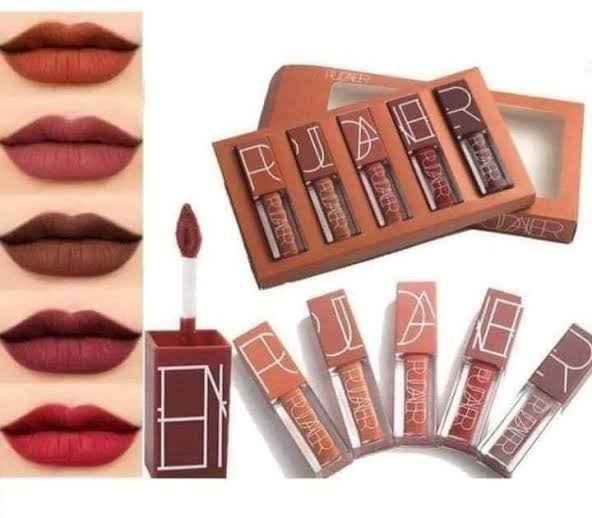 Picture of Pudaier 5pcs Waterproof Long Lasting Matte Liquid Lipstick Matte lipstick Gloss set lipstick set