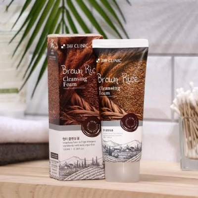 Picture of 3W clinic sepiolite for facial cleanser with brown rice cleansing foam, 100 ml