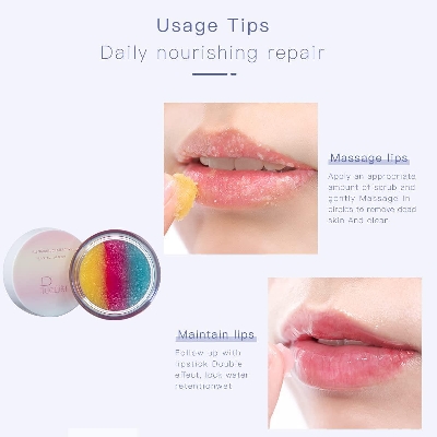 Picture of Pudaier Rainbow Treatment Safe Lip Scrub Natural Moisturizing Dead Skin Lip Protector -10gm