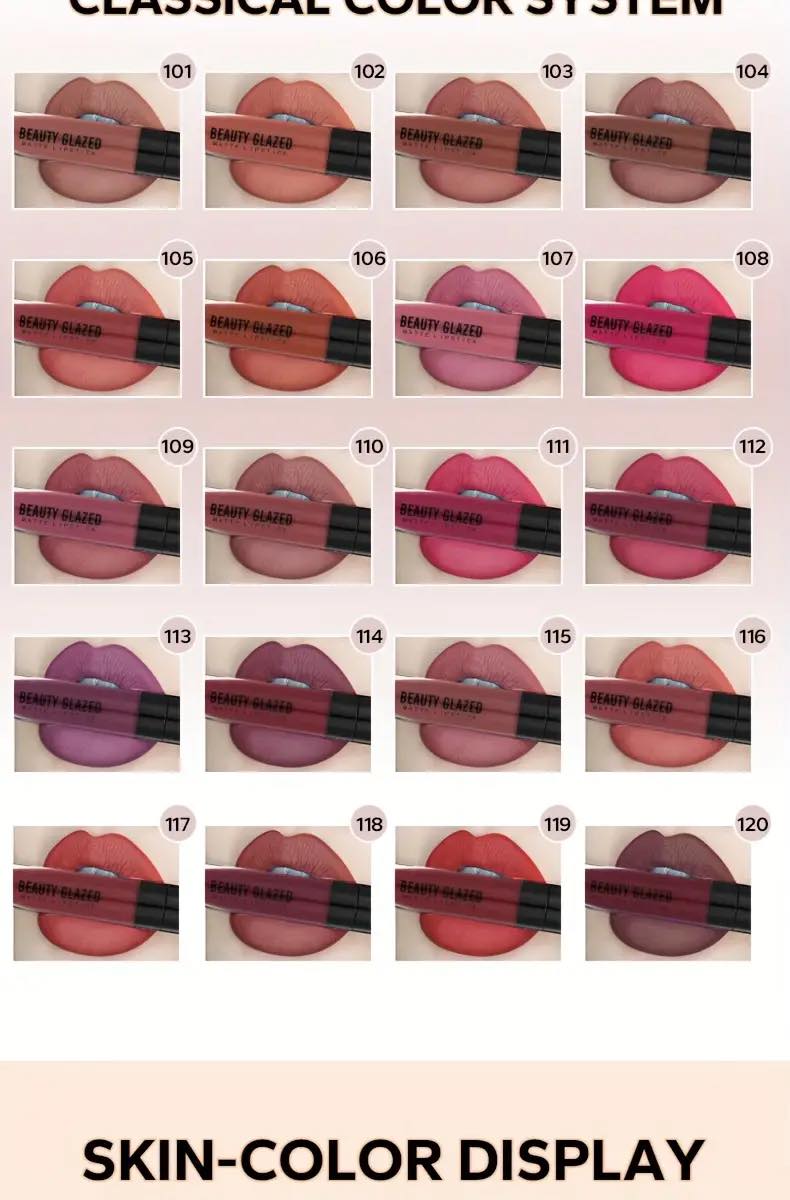 Picture of Beauty Glazed Misty Matte Lip Gloss 20 Colors Long Lasting Non-Stick Cup Moisturizing Liquid Lipstick-1pcs