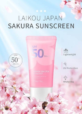 Picture of LAIKOU Sakura Sunscreen SPF 50 UV Protection Sunblock Face Whitening Lotion-50gm
