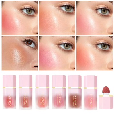 Picture of HANDAIYAN 6 Colors Liquid Blush Cosmetics Natural Long Lasting Makeup Blusher Rare Liquid Blush Face Pigment Natural Cream Cheek Tint)