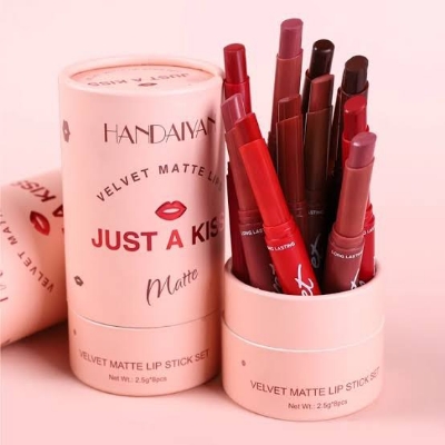 Picture of HANDAIYAN 8pcs/set Velvet Matte Lipstick Waterproof Lipstick Makeup Cosmetics Long Lasting Tinted Lip Balm Solid Pink