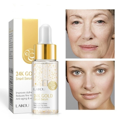 Picture of LAIKOU 24K Gold Snail Face Serum Anti-Aging Hyaluronic Acid Whitening Essence Nicotinamide Moisturizing Brighten Tighten Skin-17ml