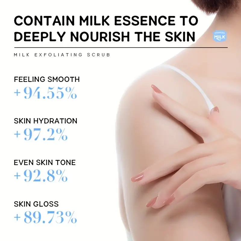 Picture of LAIKOU Milk Exfoliating Body Scrub Remove Cuticle Dead Skin Smoothing Even Skin Tone -90gm