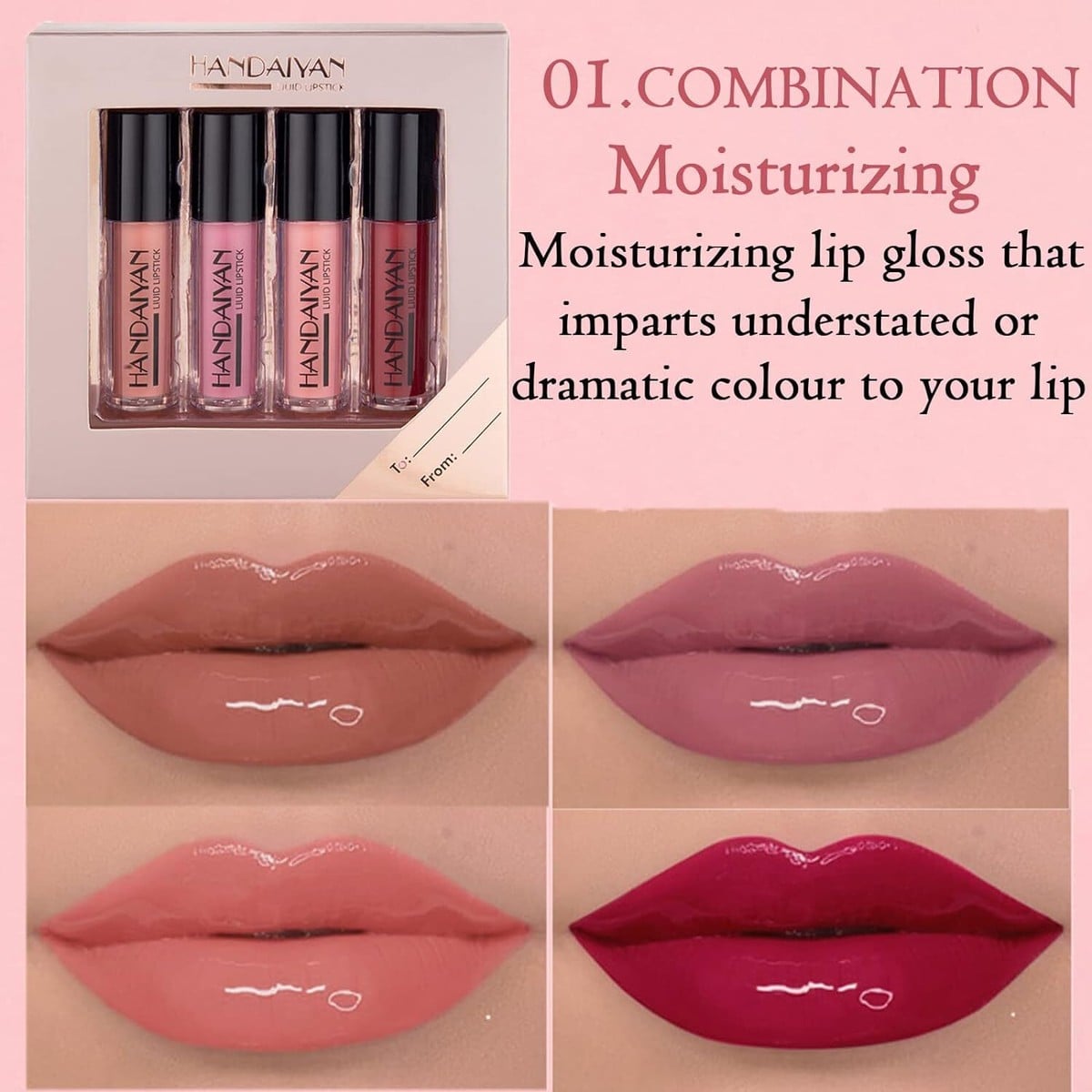 Picture of Handaiyan Long lasting Waterproof Lipstick Set Lip Makeup Gift Kit- 4Pcs