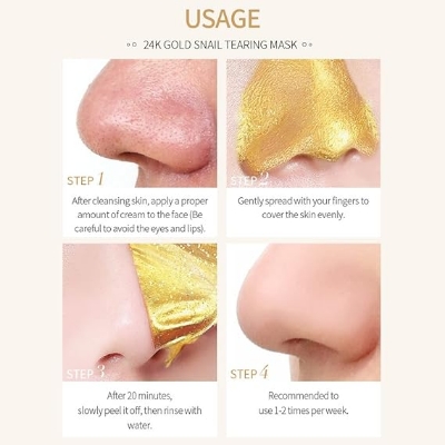 Picture of LAIKOU 24k Tearing Mask, Facial Dirt Remover Mask, Peel Off Mask, Cleansing Mask-50gm