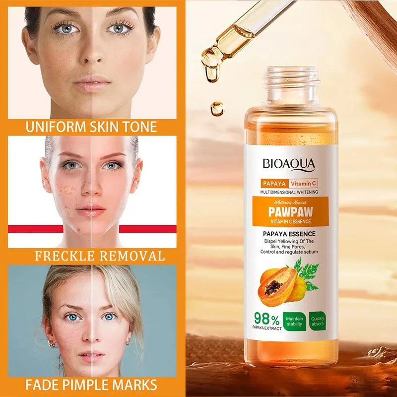 Picture of BIOAQUA Papaya Vitamin C Hydrating Face Serum Moisturizing Nourishing Facial Skin Care Essence Anti-Aging Skin Brightening Essence-30ML