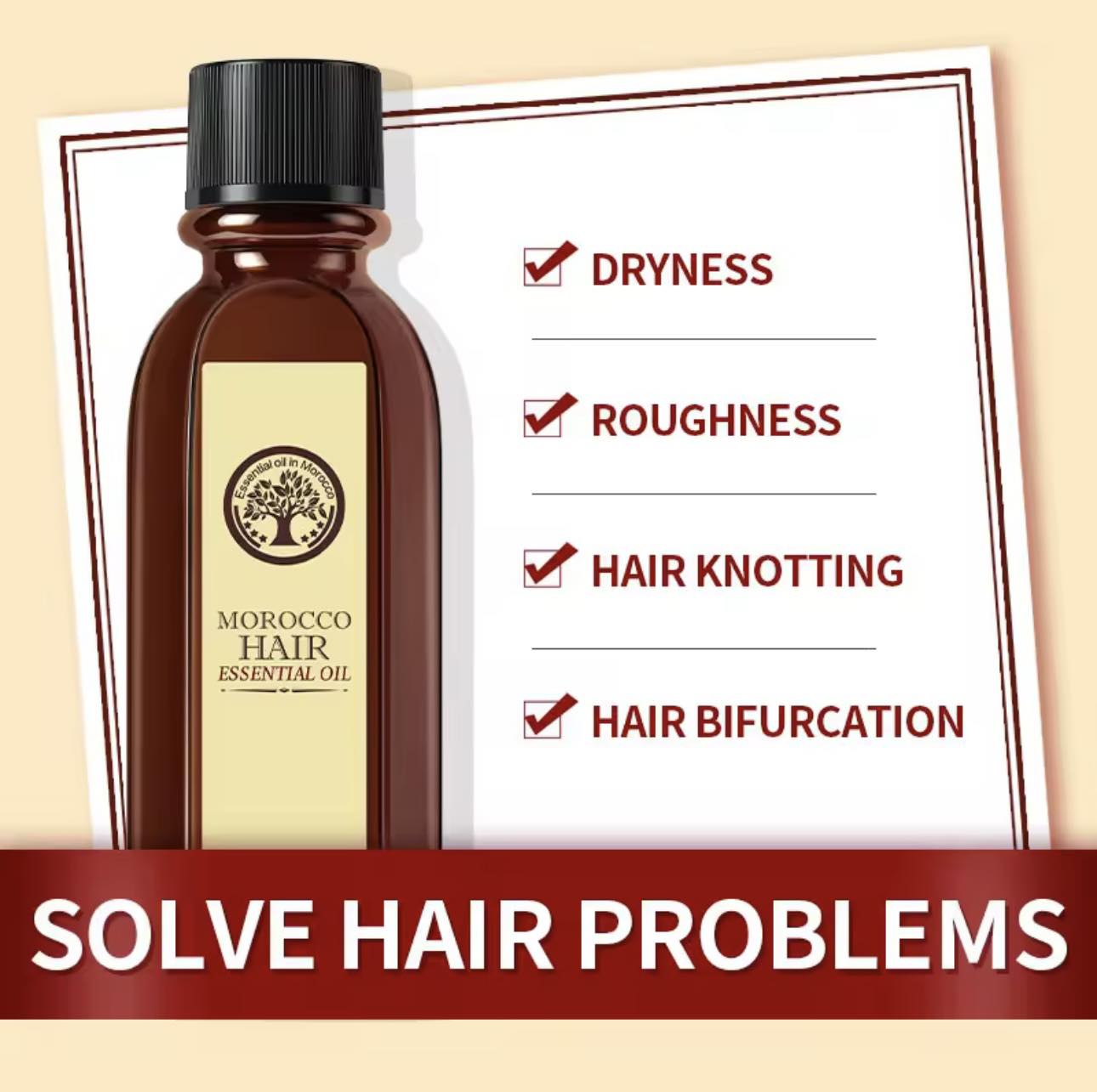 Picture of LAIKOU Hair Care Moroccan Pure Argan Oil Hair Essential Oil for Dry Hair Types Multi-functional Hair Care Products for Woman-40ml