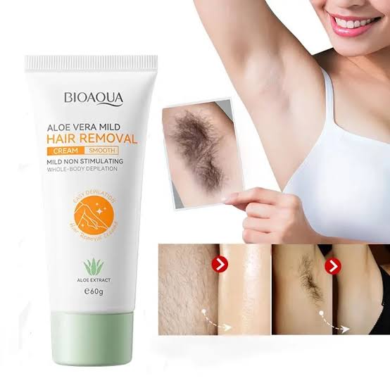 Picture of BIOAOUA Aloe Vera Hair Removal Cream - Mild, Non-Stimulating, Rapid Depilation for Whole-Body Smoothing-60gm
