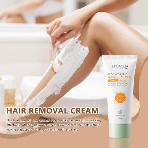 Picture of BIOAOUA Aloe Vera Hair removal cream Painless hair removal cream 60g for Pregnant women, Unwanted Hair in Underarms, Private Parts, Sensitive Skin Depilatory Remover Cream