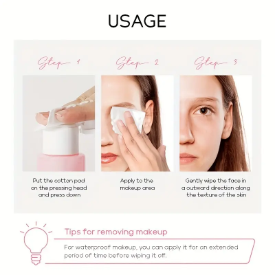 Picture of LAIKOU Cherry Blossom Makeup Remover Water 3.38oz Cleansing Pore Face Makeup Remover-100ml