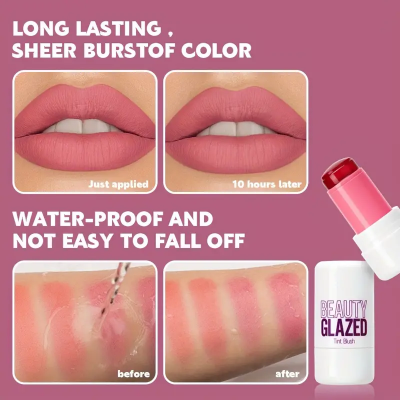 Picture of Beauty Glazed Jelly Blush, Aloe & Glycerin Infused, Flower Extract, Long-Lasting Natural Cheek Tint-#103