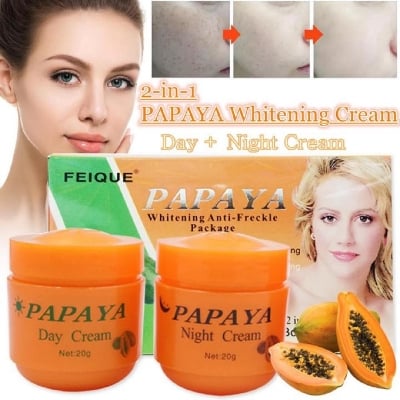 Picture of 2 in 1 FEIQUE Papaya Whitening Anti-Freckle Day Night Cream Set