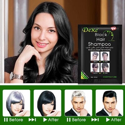 Picture of DEXE Black Hair Shampoo Instant 5-Min Hair Color Dye Natural Organic Repair-10pcs