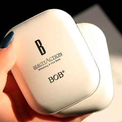 Picture of BOB Wet and Dry Compact Powder Snow Muscle Skin-Friendly Foundation Concealer Makeup Ivory White Natural Color