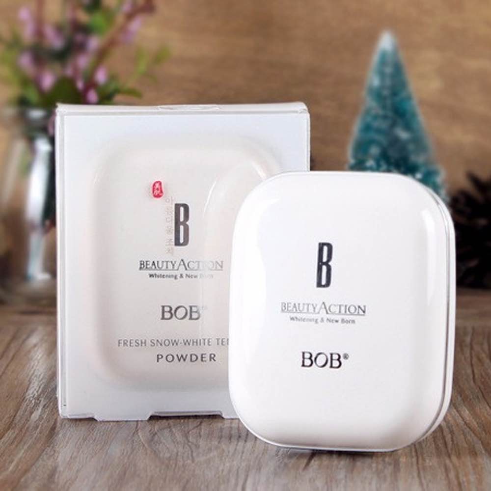 Picture of BOB Wet and Dry Compact Powder Snow Muscle Skin-Friendly Foundation Concealer Makeup Ivory White Natural Color