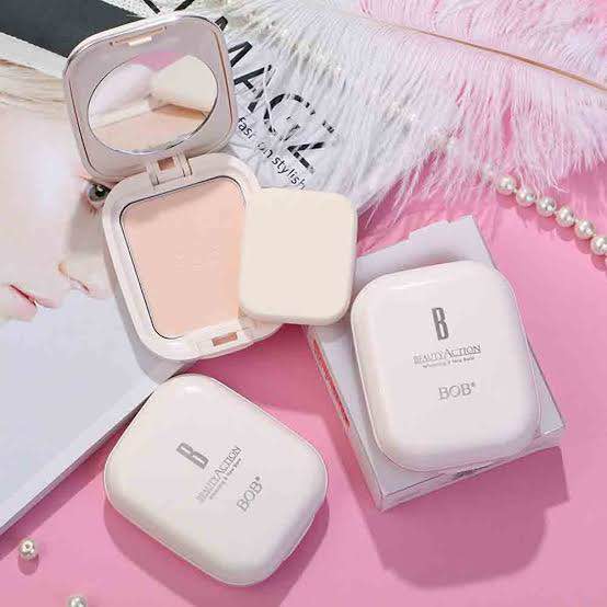 Picture of BOB Wet and Dry Compact Powder Snow Muscle Skin-Friendly Foundation Concealer Makeup Ivory White Natural Color