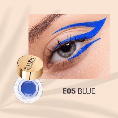 Picture of IMAGIC Waterproof Gel Eyeliner Eyemakeup White/Black/Blue Kajal Golden Box With Brush