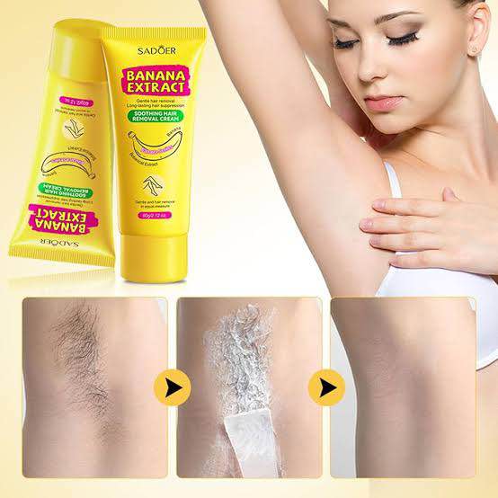 Picture of SADOER Banana Hair Removal Cream Non Irritating Quick Whole Body Axillary Armpit Arm Leg Privates Hair Remover Remove cream-60gm