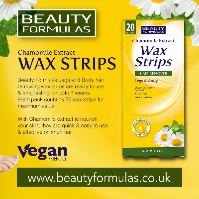 Picture of Beauty Formulas CHAMOMILE Wax Strips Hair Remover Legs & Body-20 STRIPS