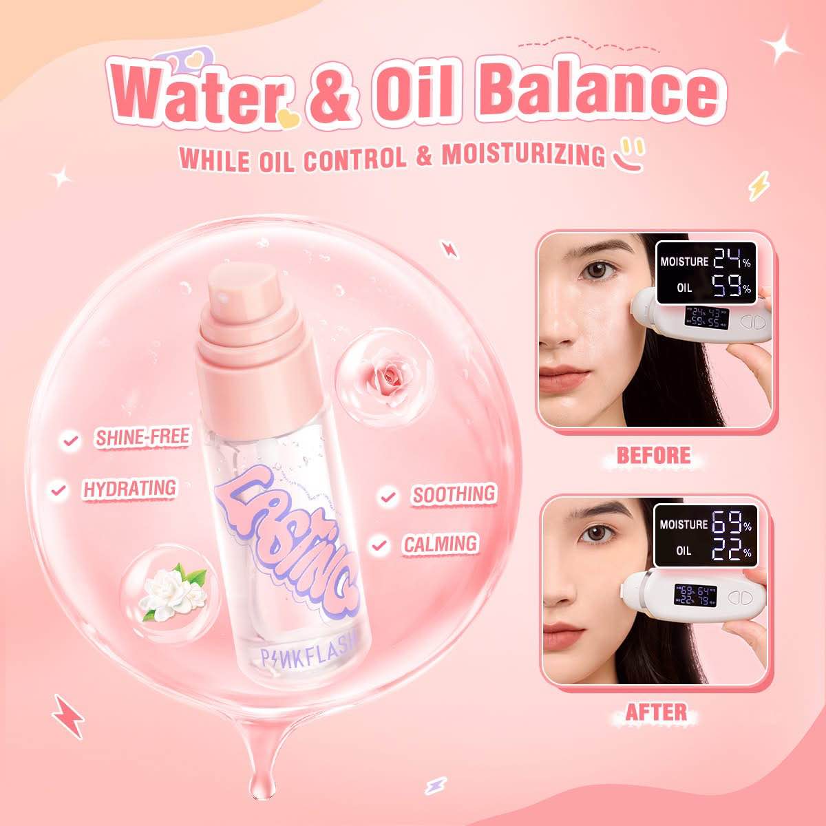 Picture of PinkFlash Double Fixing Setting Spray - 40ml - Makeup Setting Spray