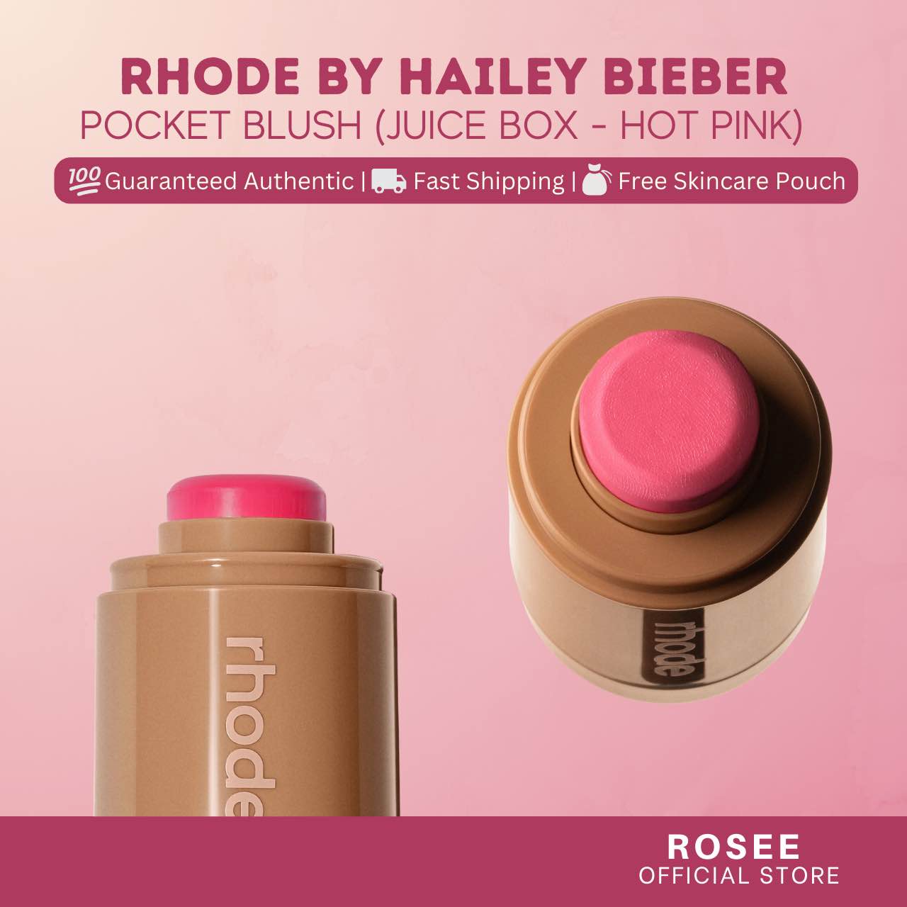 Picture of Rhode Pocket Blush -juice box (Hot Pink)