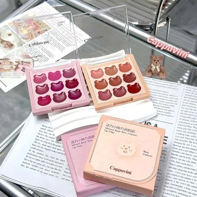 Picture of 9 colours lip clay Makeup Cappuvini Velvet-hazy Long Lasting Matte Lip Clay Dual-use Lipstick & Blush & Eyeshadow