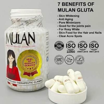 Picture of MULAN 4in1 Whitening x30 Pearl Whitening + Collagen + L-Glutathione + NAC 60 Capsules