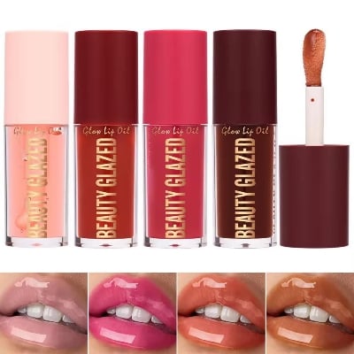 Picture of Beauty Glazed Lip Oil - Hydrating & Plumping Lip Balm with Plant-Based Squalane, Glossy Finish, Matte Finish, All Light Beige Types, Natural Lip Plump Essence-1pcs