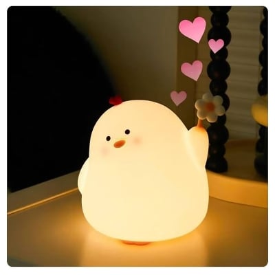 Picture of Cute Chicken Night Light LED Squishy Tap Lamp Best Gift for Baby and Girl