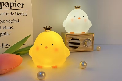 Picture of Modern Kids LED Night Light Cute Silicone Chicken Lamp Soft Mini Animal Lamps for Bedroom