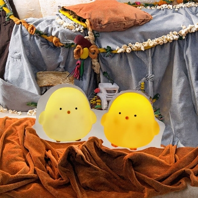 Picture of Modern Kids LED Night Light Cute Silicone Chicken Lamp Soft Mini Animal Lamps for Bedroom