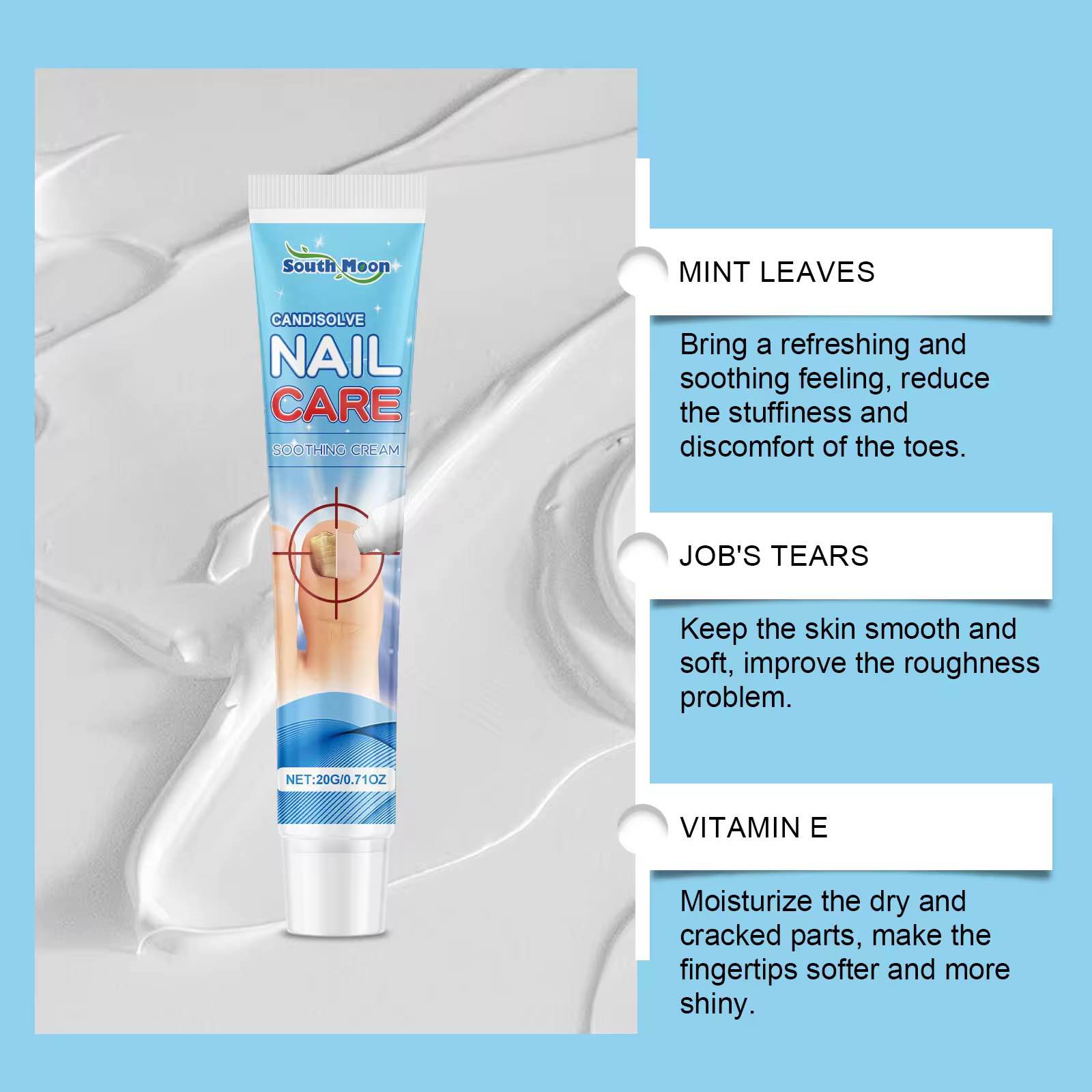 Picture of South moon Nail Hands Foot Cream Nails Fungus Removal Gel Onychomycosis Nails Repair Essence 20g