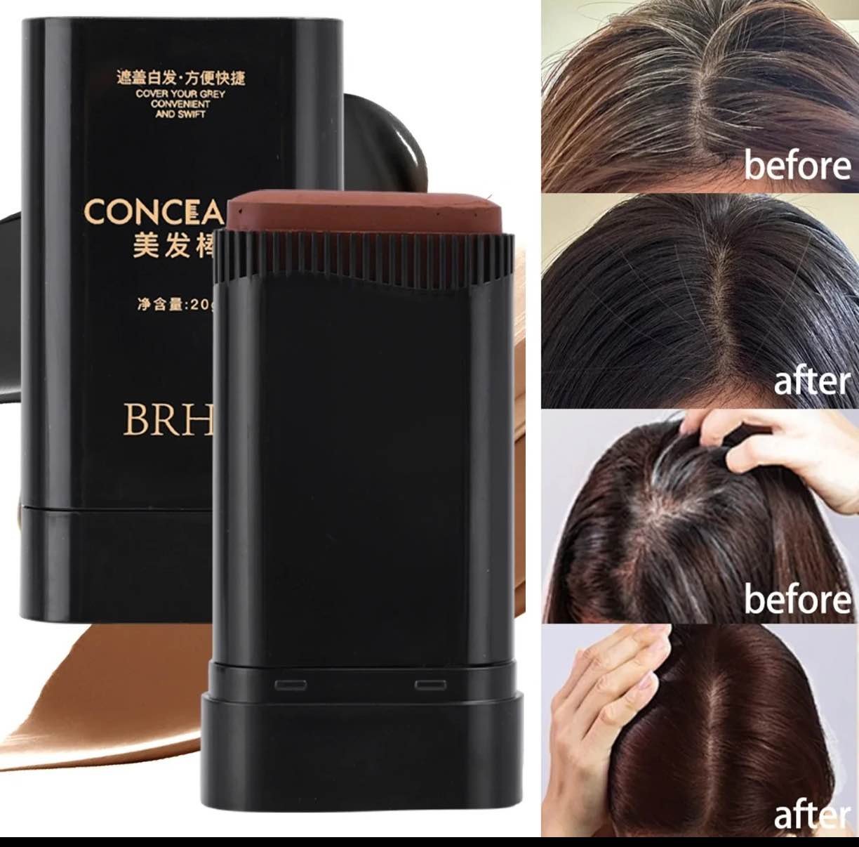 Picture of Instant Root Coverage Hair Dye Stick Unisex Dyeing Powder Temporary Color Hair Dye Cream Pen Hair Chalk With Comb for Women & Men-Brown
