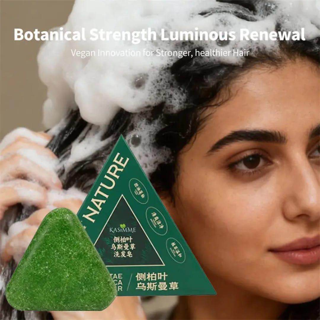 Picture of Seven Nature Green Soap Shampoo Bar – Natural Organic Plant-Based Care, Reduces Hair Fall & Strengthens Hair 50gm