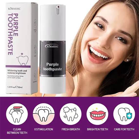 Picture of KORMESIC Private Label Whitening Purple Toothpaste 30ml Fresh Breath