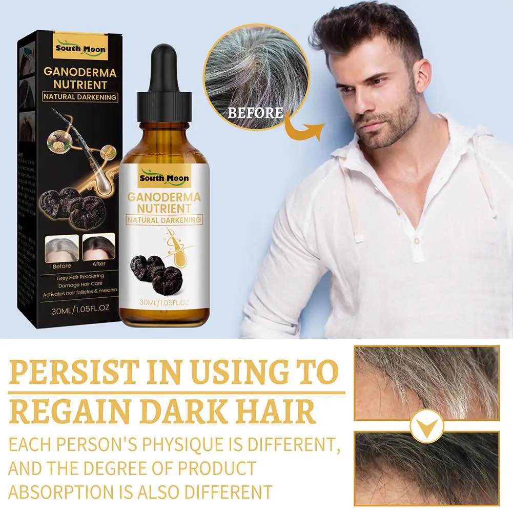 Picture of South Moon Black Hair Oil For Repairing From White To Black Nourishing Moisturizing Scalp Herbal Lotion Liquid Repair Anti-frizz Hair - Hair & Scalp Treatments 