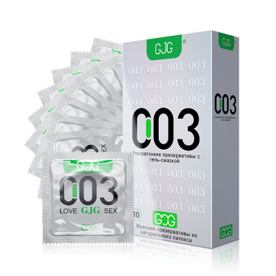 Picture of GJG 003 Ultra Thin Natural Rubber Latex Male Russian Condoms Prevent Pregnancy Enhance - 10 Butter Pack/Box