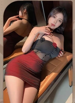 Picture of Women's Summer Nightdress Set Se-xy Pure Desire Style Sheer Mesh Bodycon Short Nightgown Uniform Rose Cheongsam Skinny