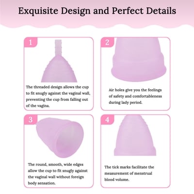 Picture of Pretty Women Medical Grade Silicone Menstrual Cup  for Women | Small Size | Large Size | Pad