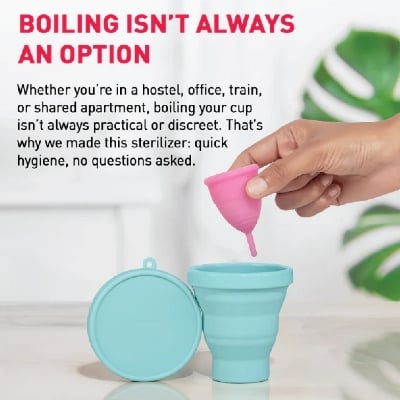 Picture of Portable & Reusable Food-Grade Silicone Folding Water Cup for Menstrual Cup Sterilizer