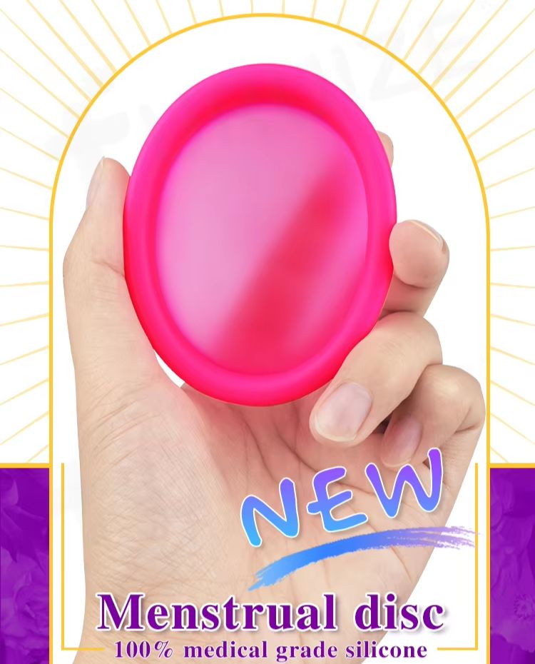 Picture of AEIOU 100% Platinum Grade Medical Silicon Reusable Menstrual Cup Medical Production Line Case  for Women | Size Disc  | Purple | 60 ML | Large Size | Pad