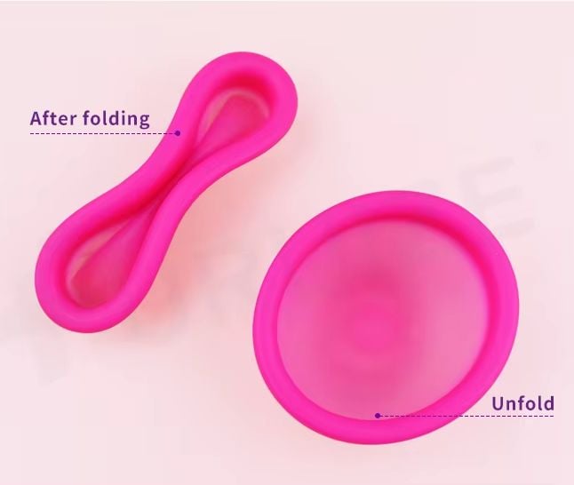 Picture of AEIOU 100% Platinum Grade Medical Silicon Reusable Menstrual Cup Medical Production Line Case  for Women | Size Disc  | Purple | 60 ML | Large Size | Pad