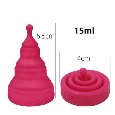 Picture of AEIOU Hypoallergenic Certified Medical Grade Reusable Menstrual Cup for Women | Clear | Blue | Small Size | Pad