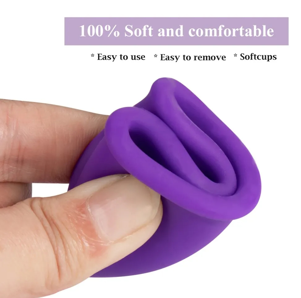 Picture of AEIOU Hypoallergenic Certified Medical Grade Reusable Menstrual Cup for Women  | Pink | Large Size | Small Size | Pad