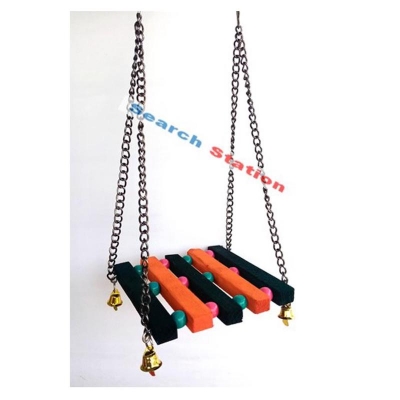 Picture of New Moddel Birds Multicolor Three Wood Sticks Swing toy for Budgies, Cockatiel, Parrot,Birds Swing Toy 1pc Conure, Java, Finch, Canary and Other Small Birds bird accessories 1pc