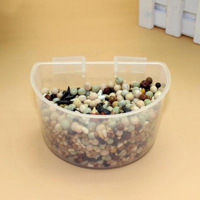 Picture of 5pcs/lot Parrot Bird Feeder Flat Bottom Feeding Cup Hanging Drink Food Bowl Birds Supplies