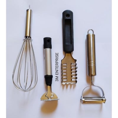 Picture of 4 Items Kitchen Combo Set_Pack Includes Egg Bitter, Coconut Scraper, Fish Scraper, Vegetable Scraper (Multicolor)