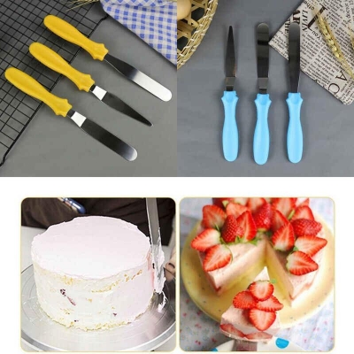 Picture of 3 PCS Stainless Steel Butter Cake Cream Knife Spatula Baking Tool (Multicolor)